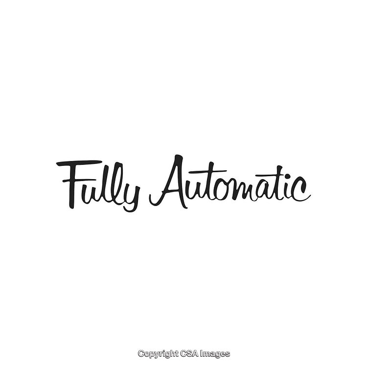 Elegant Black Handwritten Text Design Featuring 'Fully Automatic' on White Background