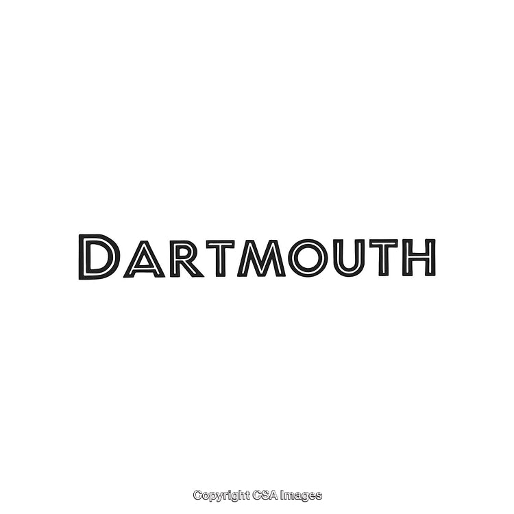 Dartmouth Text Logo in Black Outline on White Background