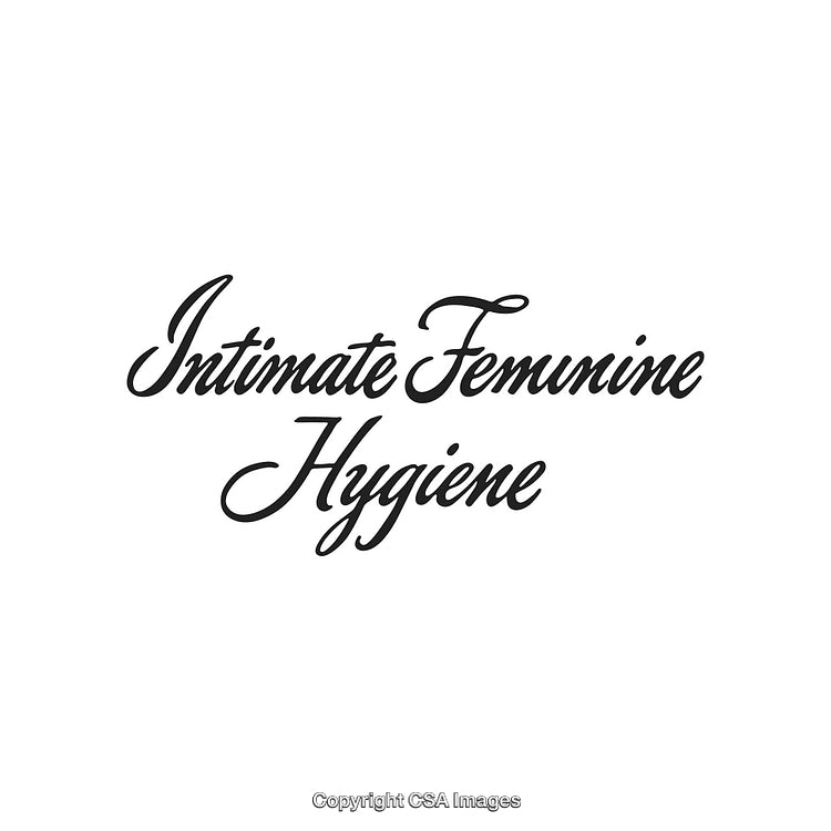 Elegant Script Text Emphasizing Feminine Hygiene and Wellness Concepts
