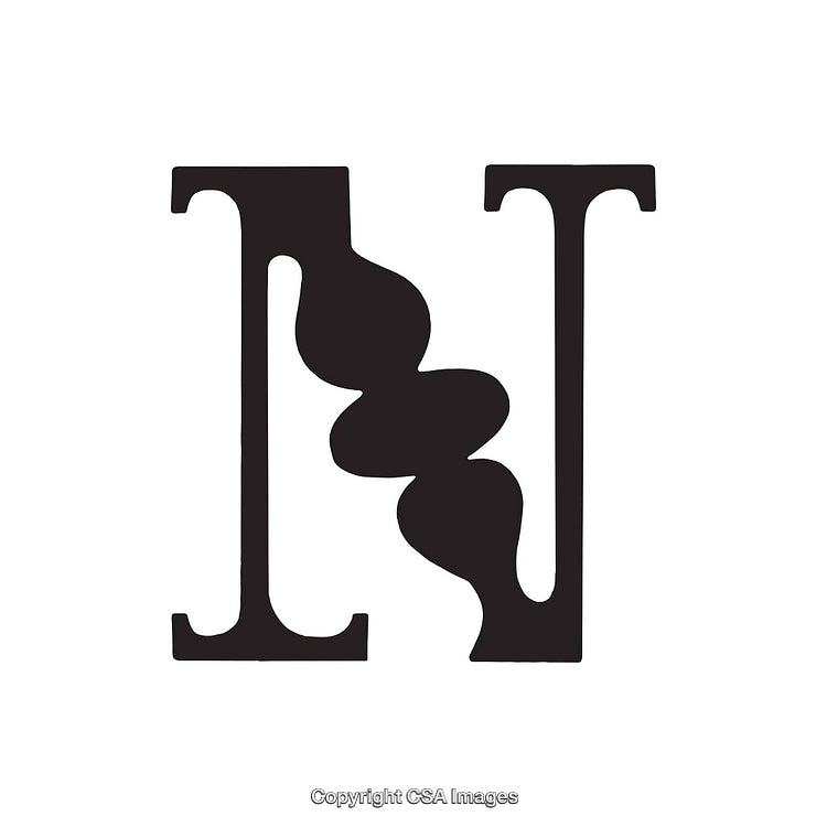 Artistic Representation of the Letter N with Abstract Design Interpretations