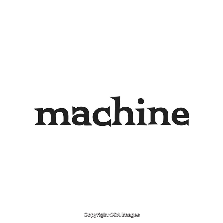 Bold Typography of the Word Machine on a Clean White Background