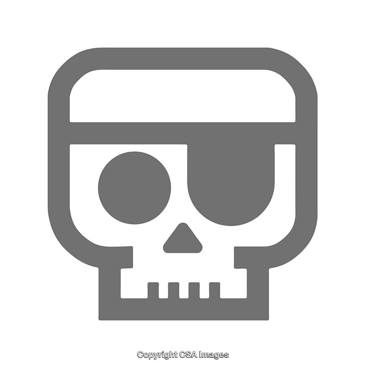 Minimalist Skull Icon Featuring a Simplified Design in Monochrome Style