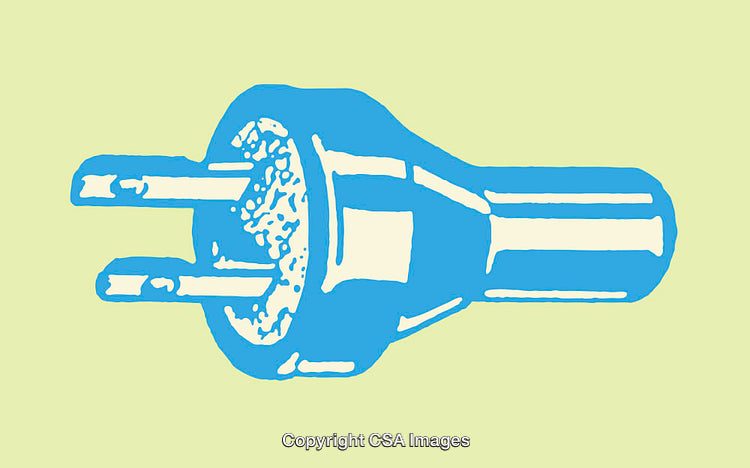 Color Line Art Illustration of a Plug on a Bright Background