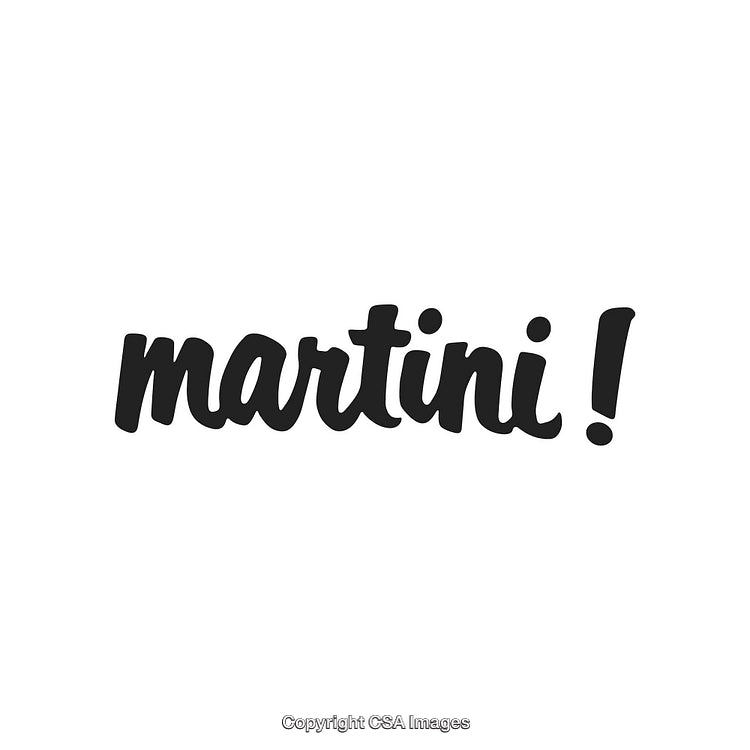 Graphic Design Featuring the Word Martini on a Simple White Background