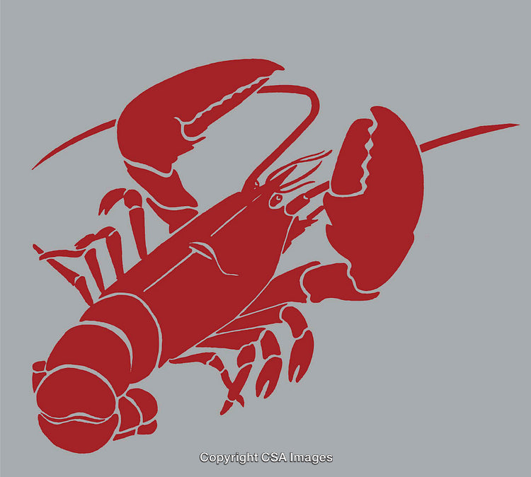Red Lobster Line Art Illustration on a Soft Gray Background