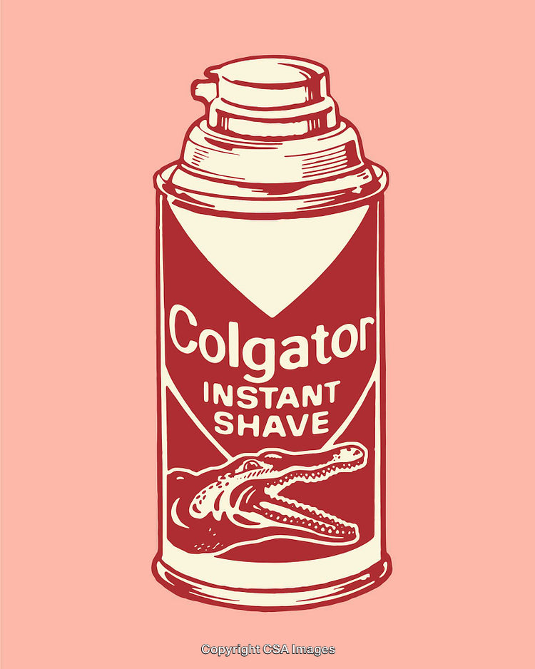 Retro Shaving Cream Can Illustration With Unique Alligator Design