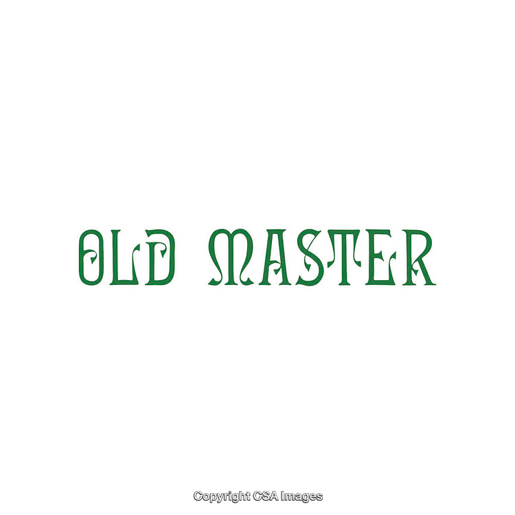 Intricate Typography Featuring Old Master Green Type on White Background