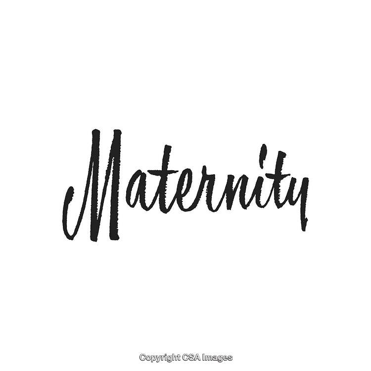 Elegant Handwritten Maternity Script on a Clean White Background