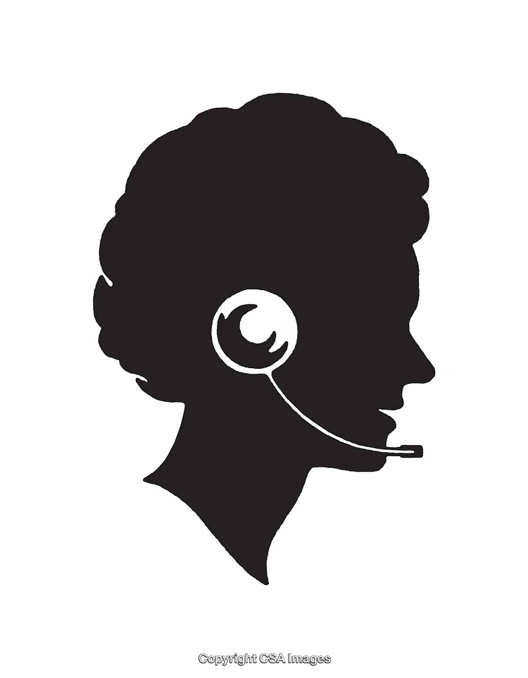 Silhouette of a Call Center Operator Wearing a Headset Microphone