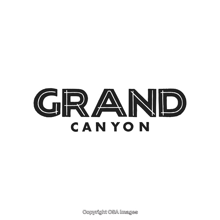 Stylized Monochrome Grand Canyon Text Graphic Design for Branding
