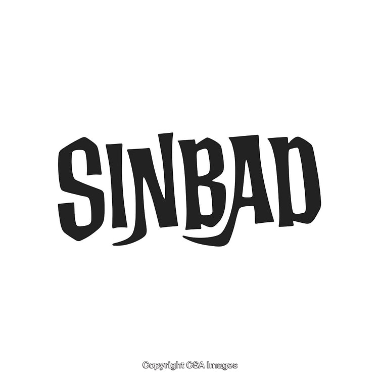 Sinbad Text Logo in Bold Black Typography Design on White Background