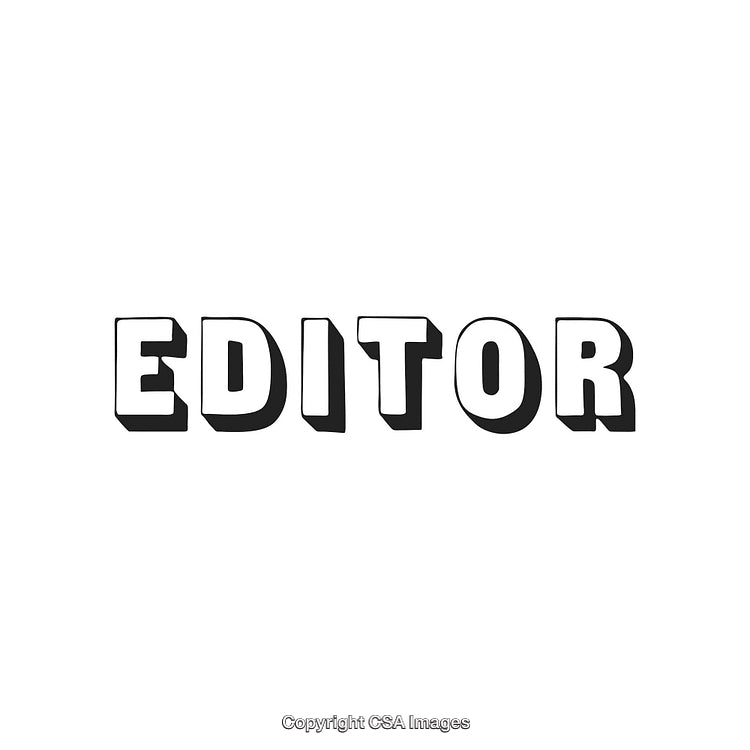 Bold Black-And-White Editor Text Design on White Background