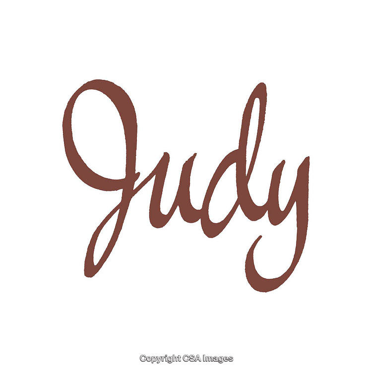 Elegant Handwritten Script of the Name 'Judy' in Brown Text