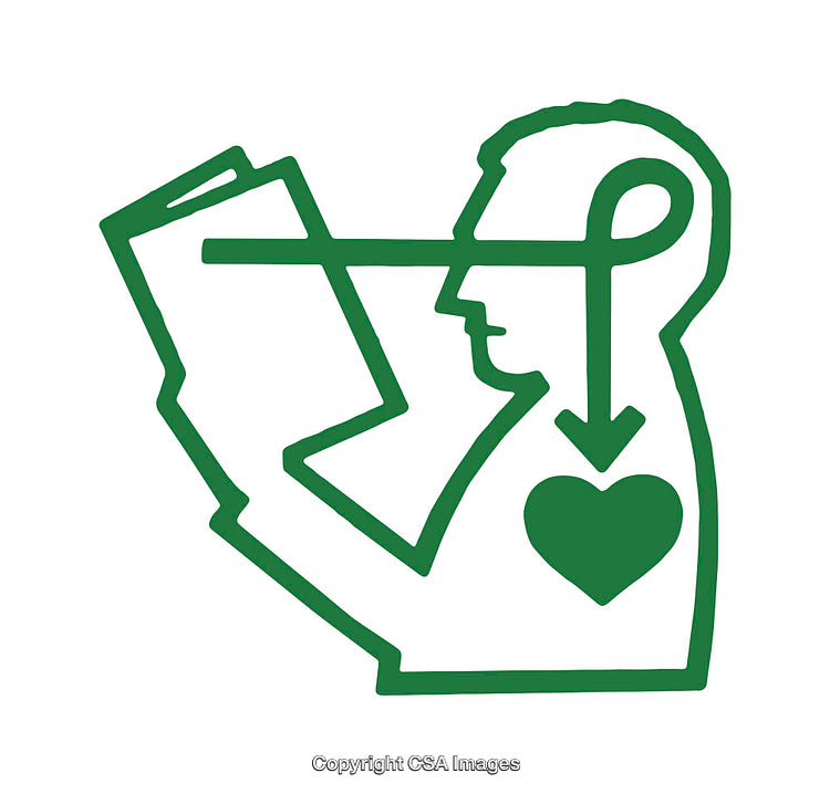 Illustration Representing Reading with Heart and Emotional Connection
