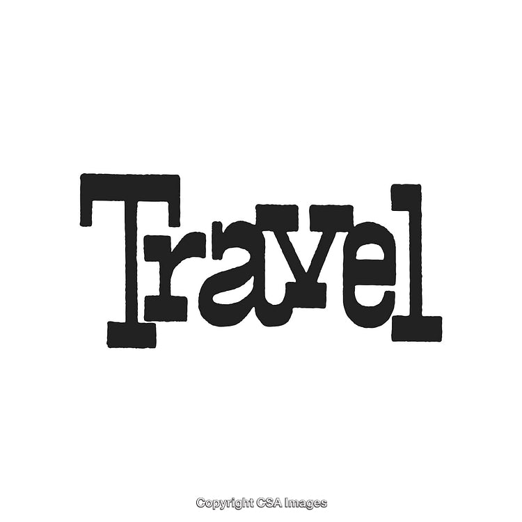 Stylish Black and White Travel Typography Design on White Background