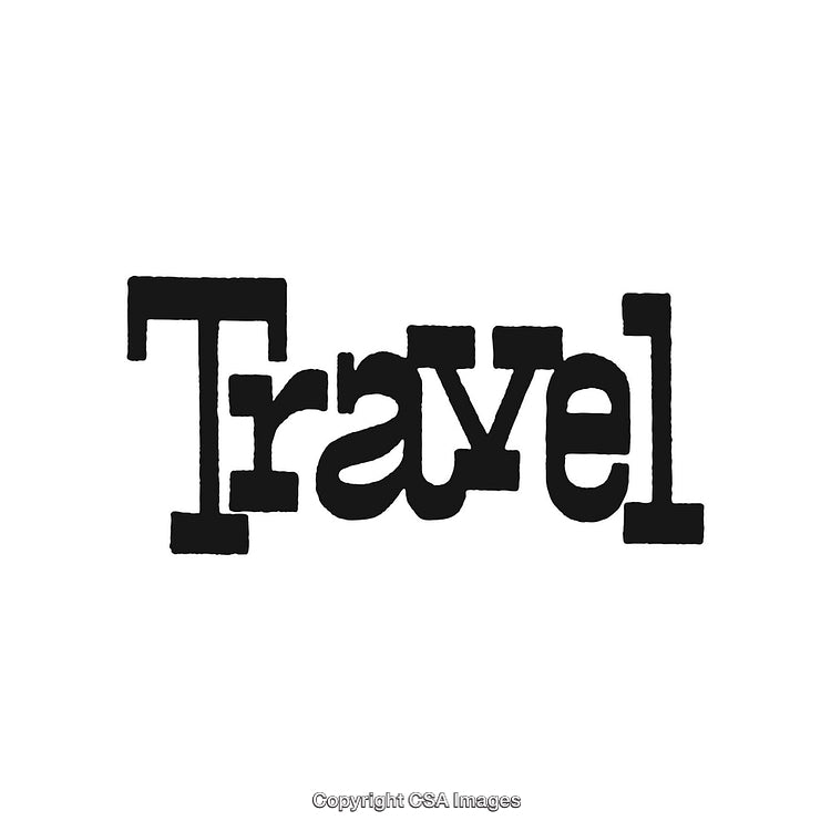 Stylish Black and White Travel Typography Design on White Background