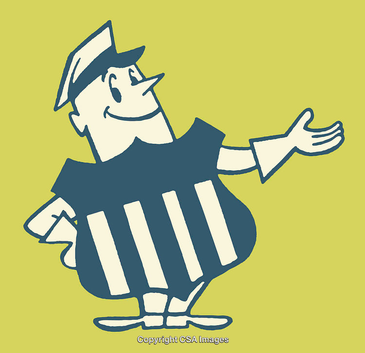 Retro Line Art Character With a Welcoming Gesture
