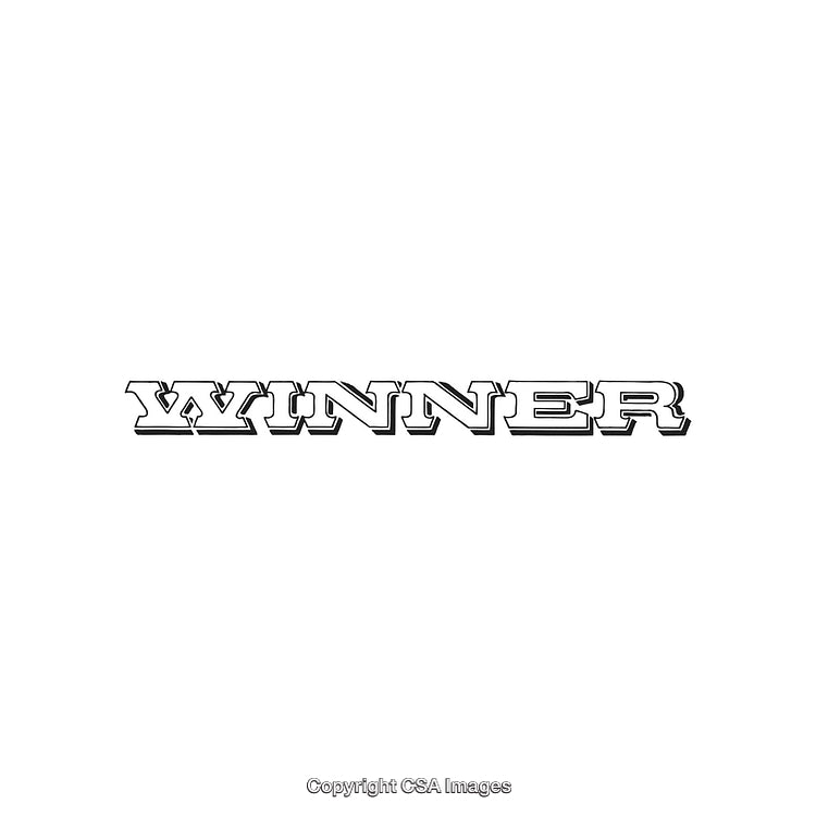Winner Typography Design with Bold High Contrast Lettering