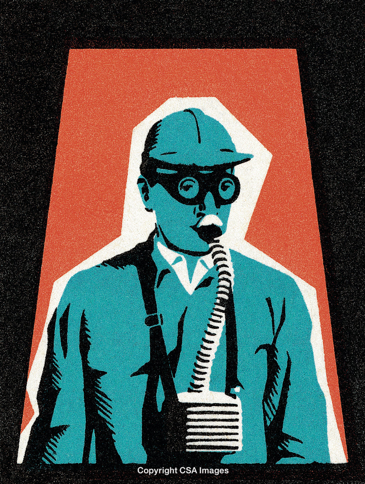 Man Wearing Gas Mask