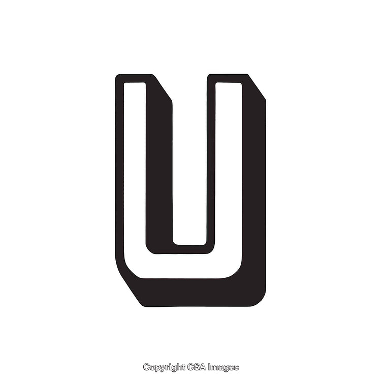 Simple and Minimalistic Bold Graphic Depicting the Letter U in Black