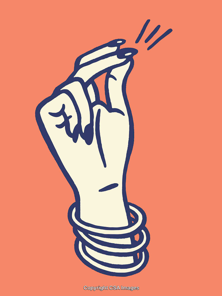 Minimalistic Illustration of a Snapping Hand Gesture in Line Art Style