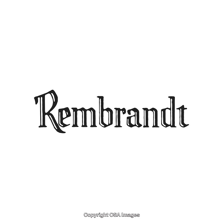 Vintage Script Typeface Displaying the Word 'Rembrandt' on a White Background