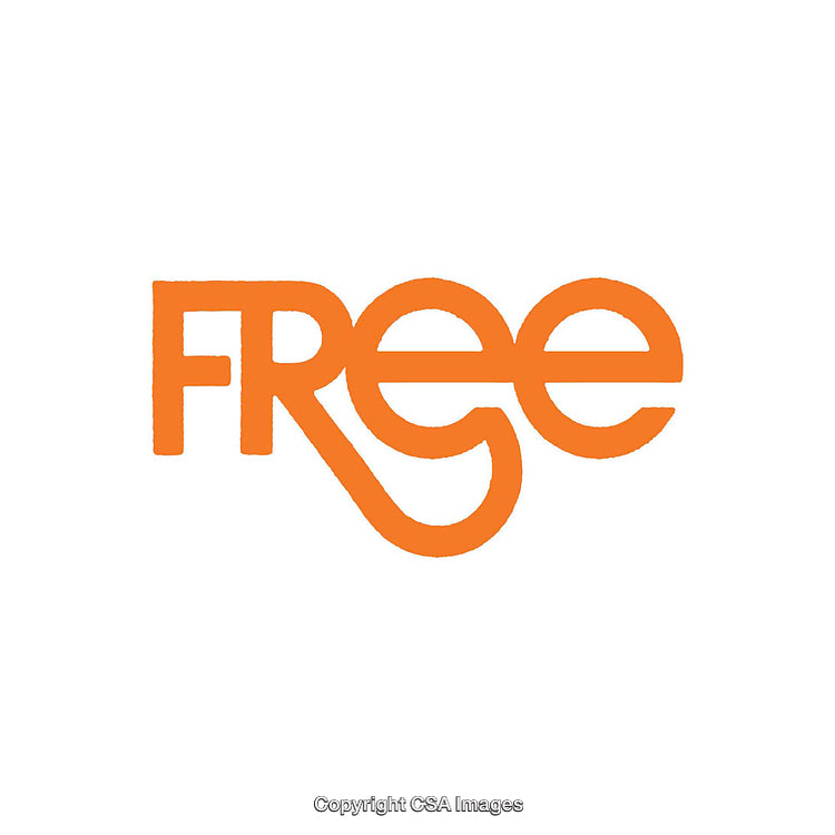 Orange Minimalist Typography Depicting the Word Free on White Background