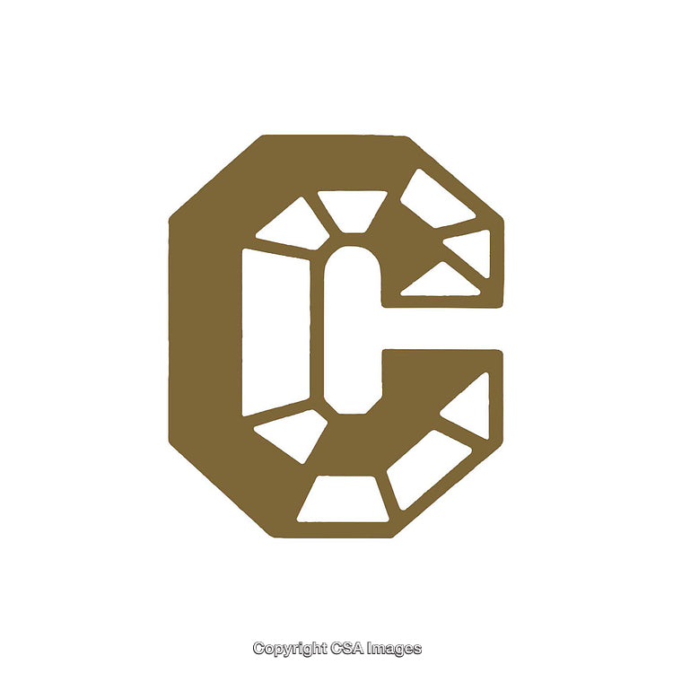 Stylized Geometric Design Featuring the Letter C in Bold Gold Coloration