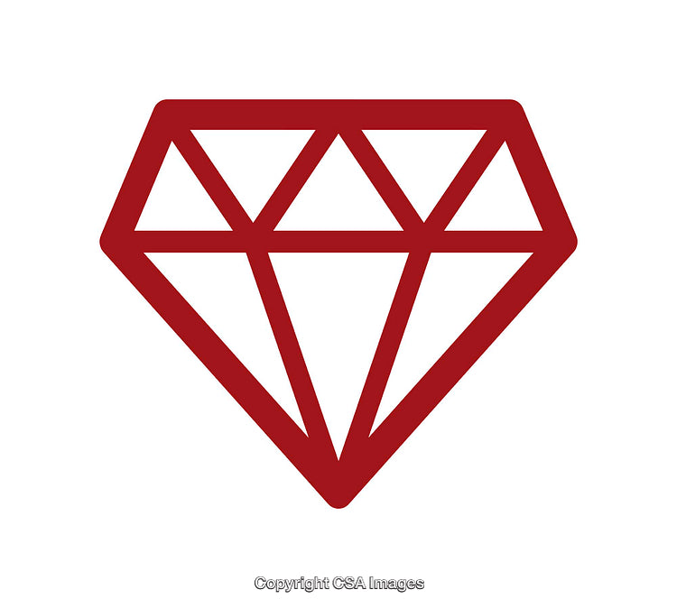 Simple Red Diamond Icon Representing Elegance and Wealth