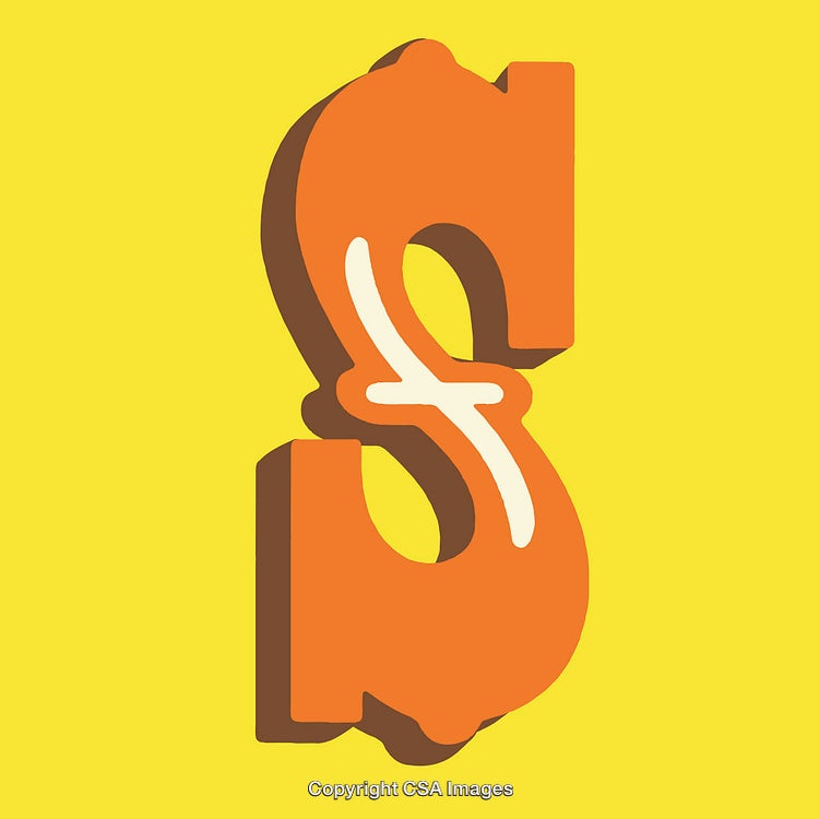 Bold Orange Letter S Design on Vivid Yellow Background