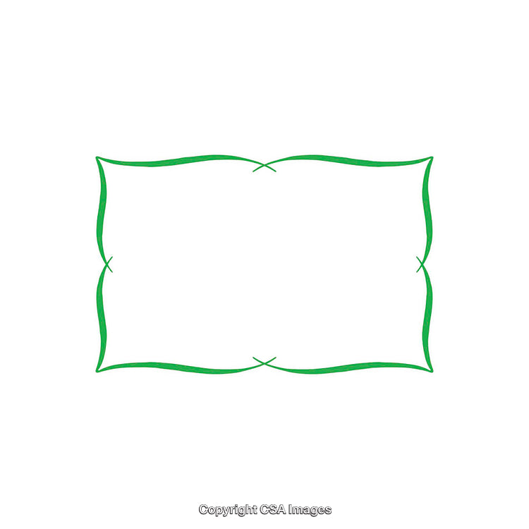 Simple Green Decorative Frame on White Background, Minimalistic Design