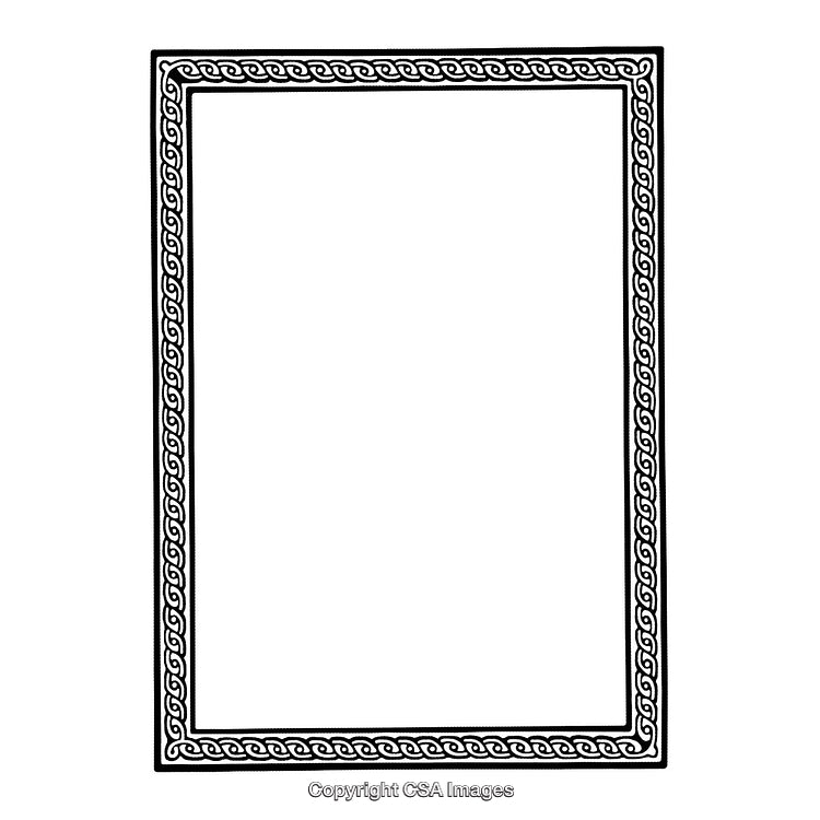 Intricate Black and White Ornamental Border Design for Decorative Use