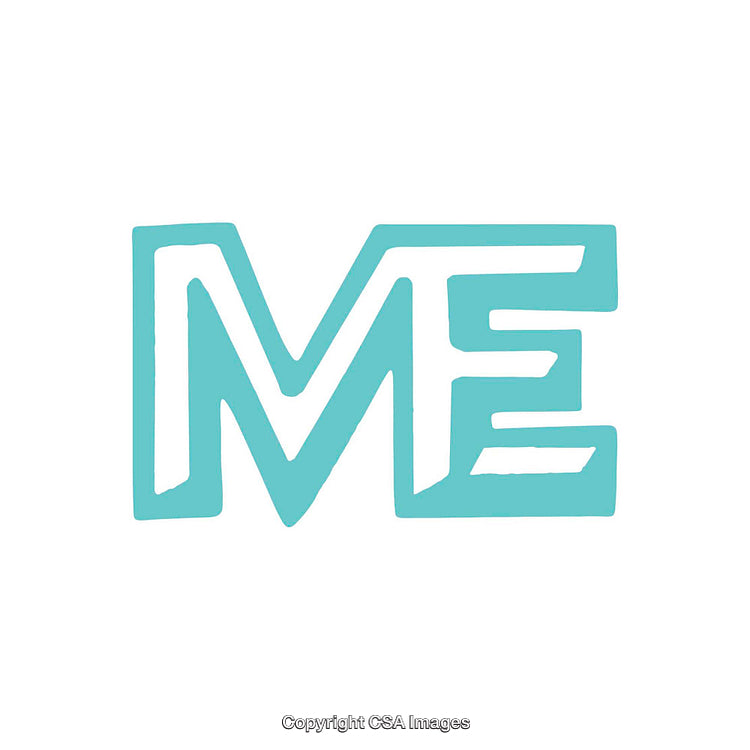 Minimalistic ME Text Art in Bold Blue Font Design