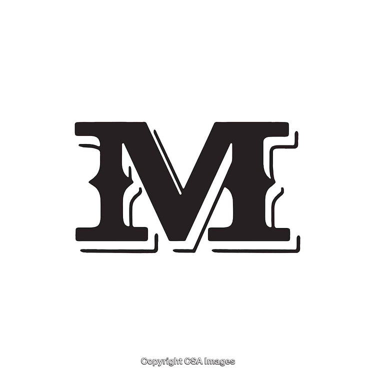 Creative Display of the Letter M in Vintage Style Font Design