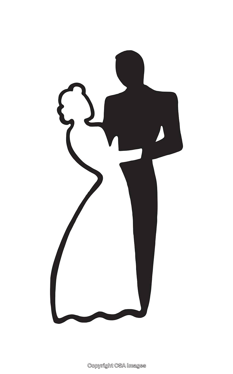 Silhouette of a Couple Dancing in Elegant Attire