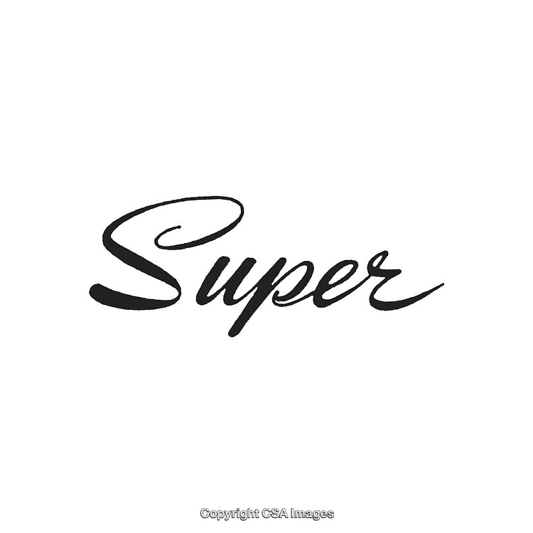 Elegant Calligraphy Text Displaying the Word 'Super' in Black Font on White
