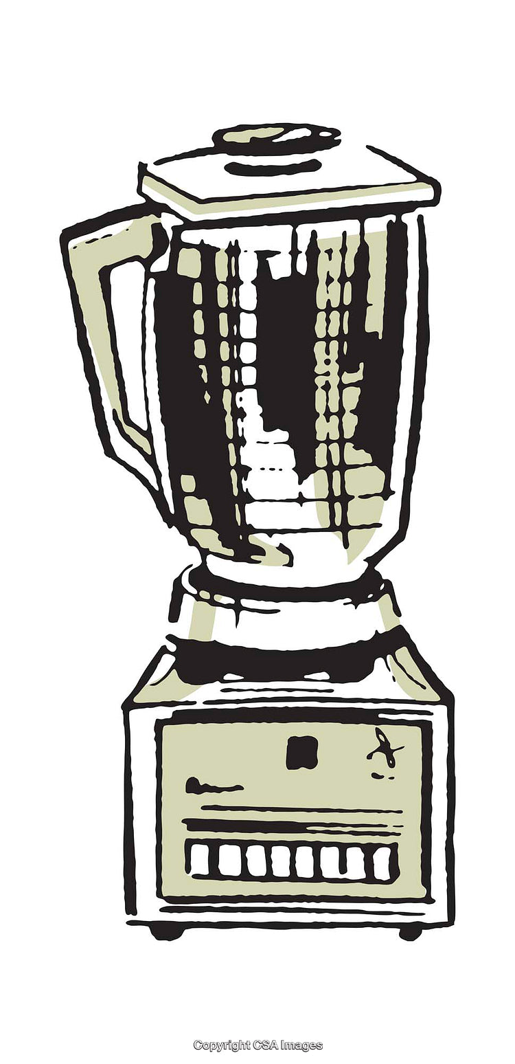 Retro Blender Vector Illustration with Stylized Design in Simple Color Palette