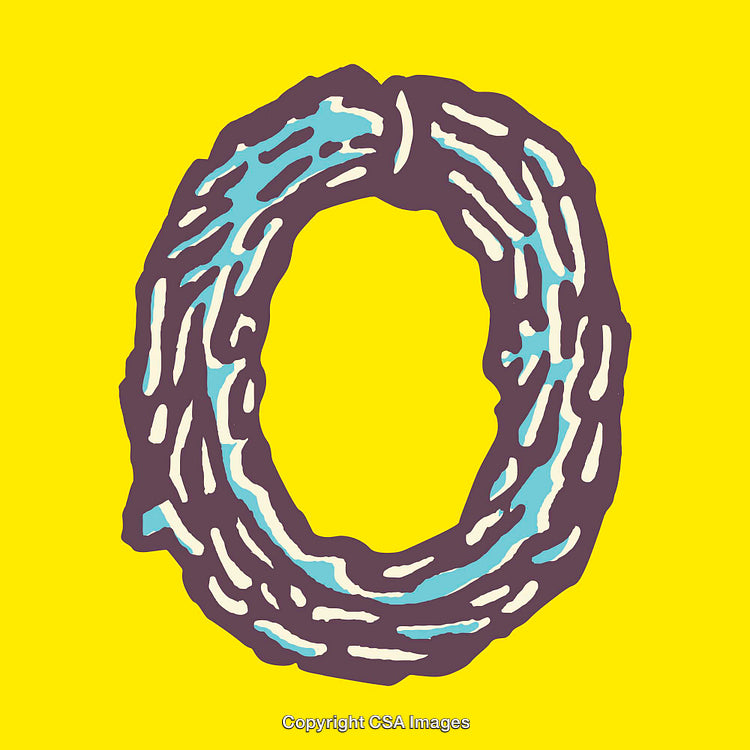 Hand-Drawn Letter O Design on Bright Yellow Background