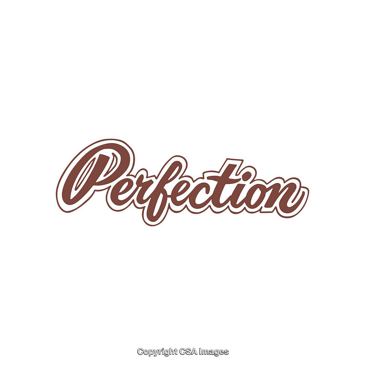 Stylish Perfection Typography On White Background in Bold Elegant Script
