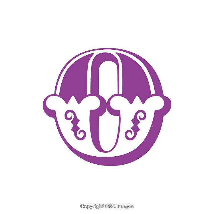 Purple Ornamental Letter O Inspired by Decorative Art Design