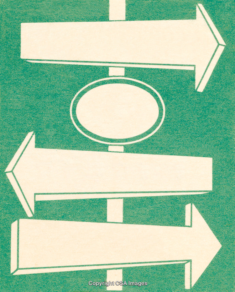 Bright Color Illustration of Abstract Arrows and a Circular Center Design