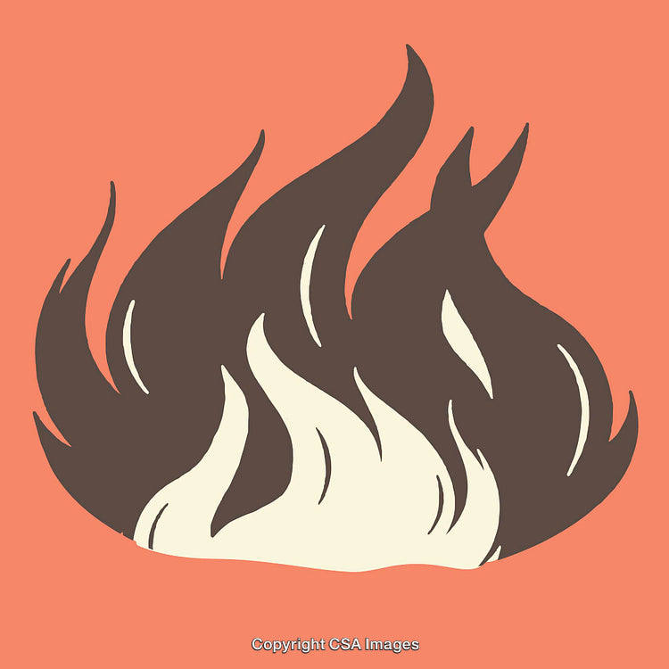 Stylized Illustration of Flames on a Warm Background