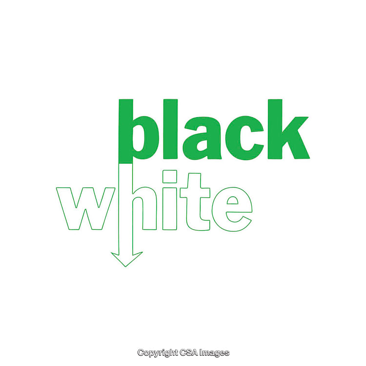 Graphic Illustration Combining Black and White Typography With Green Accent