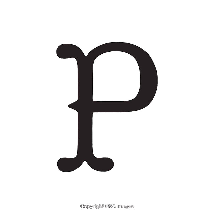 Elegant Typography of the Letter P in Bold Black Font Design