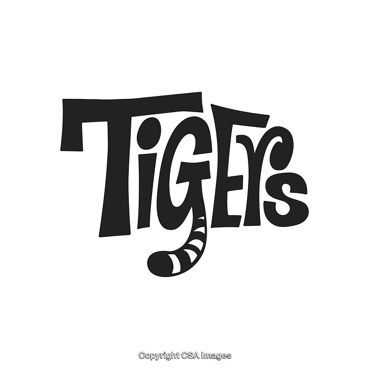 Creative Black and White Tiger Inspired Logo with Stylized Typography