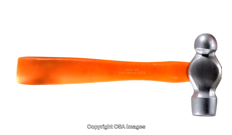 Orange and Silver Plastic Toy Object with Rounded Shapes Isolated on White