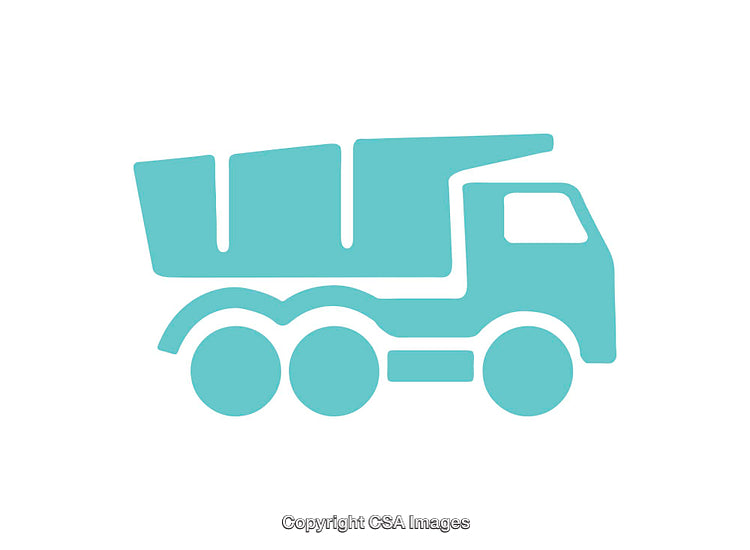 Stylized Icon of a Dump Truck in Minimalist Design