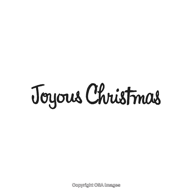 Joyous Christmas Script Text Displayed in Stylish Calligraphy on White Background