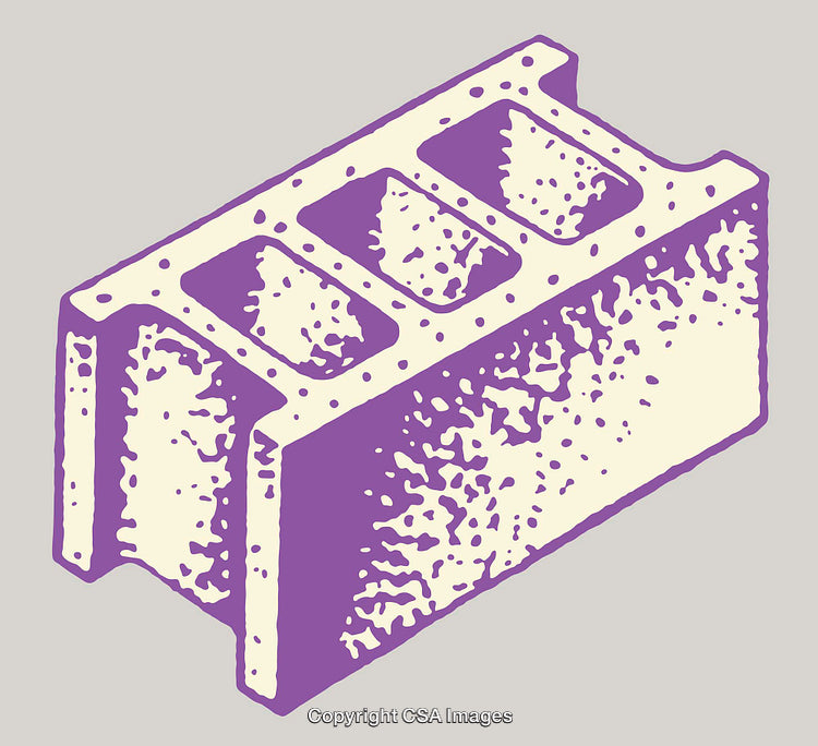 Purple-Toned Line Art Illustration of a Cinder Block Design