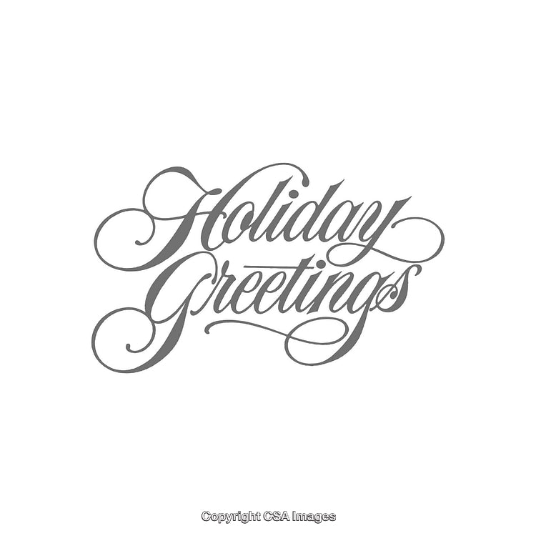Elegant Holiday Greetings Text Design with Ornamental Typography